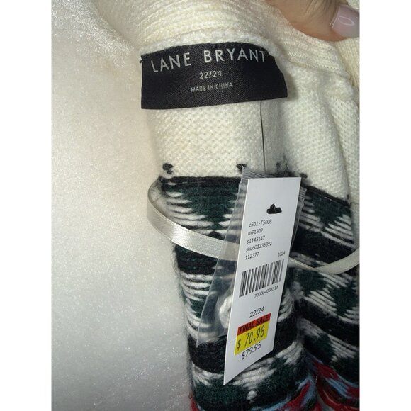 Lane Bryant Womens Cardigan Sweater Women's 22/24 NEW Fair Isle Winter V - Picture 9 of 9